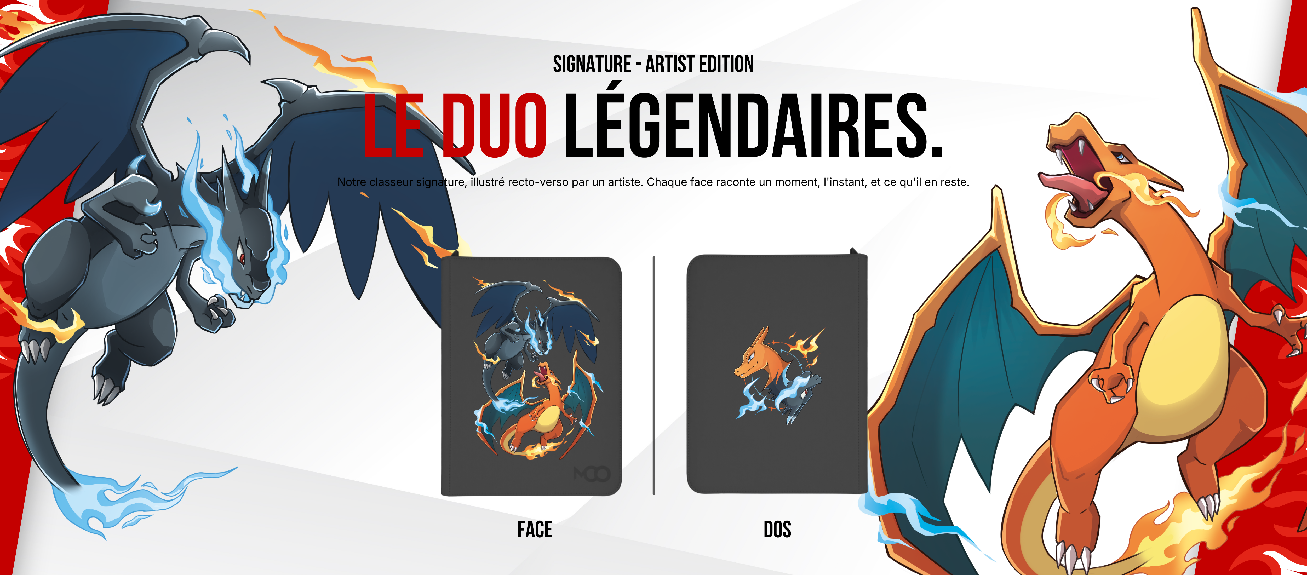 Bannière classeur signature Dracaufeu & Méga Dracaufeu X Avemont